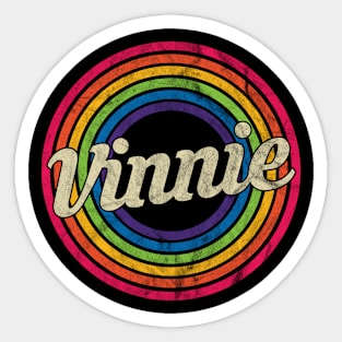 Vinnie - Retro Rainbow Faded-Style Sticker